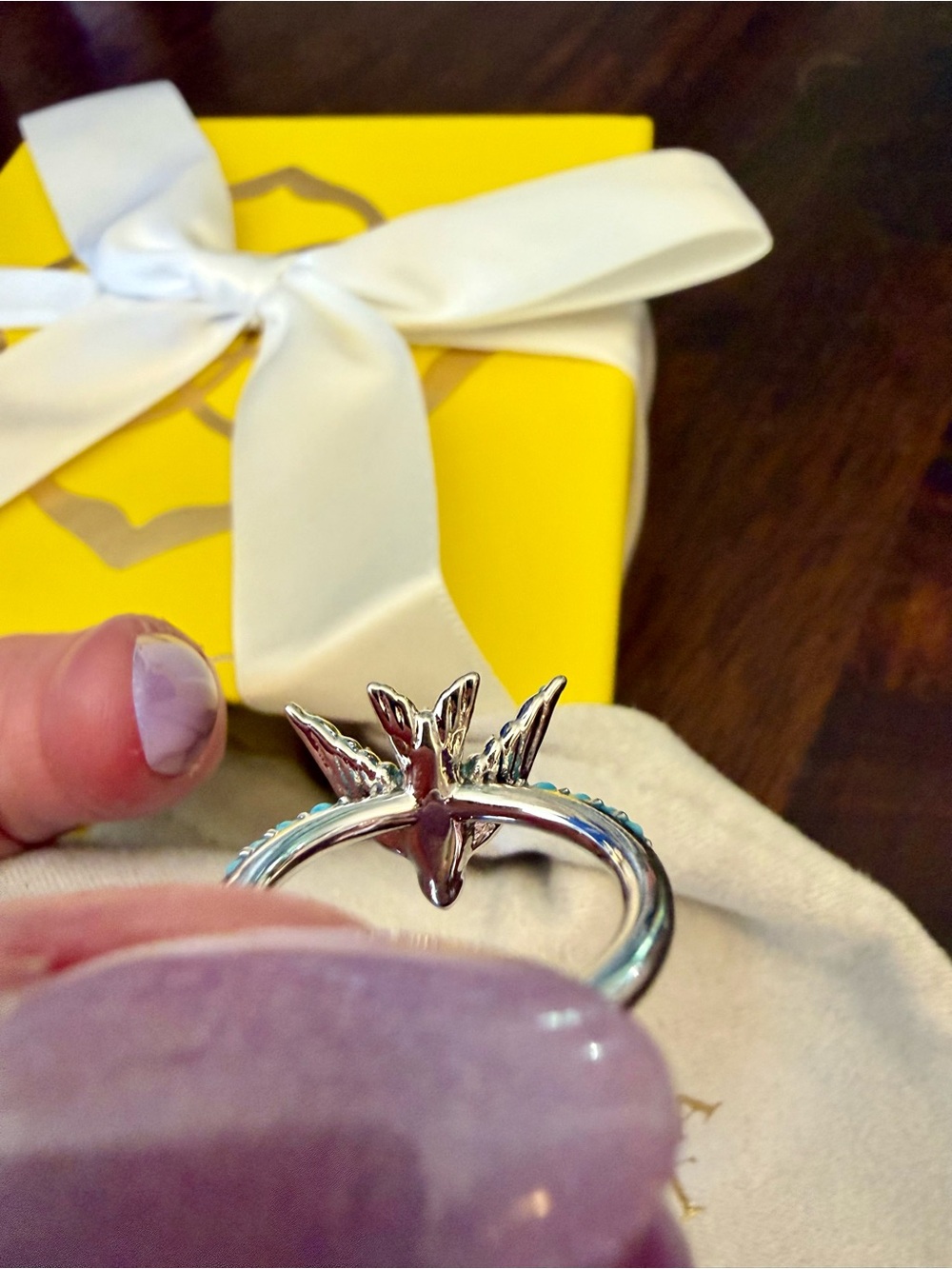 Kendra Scott Melody Bird Silver Cocktail Ring - Picture 9 of 11